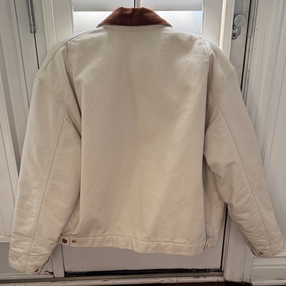 Carhartt Cream Jacket with Brown Corduroy Collar - Picture 5 of 5